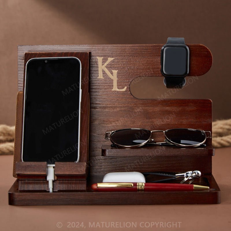 Maturelion Gift for Men Handmade Docking Station with Key Holder