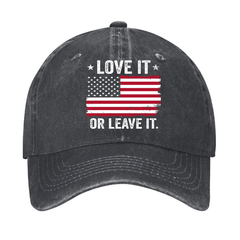 Men'S Love It Or Leave It USA Flag Cap