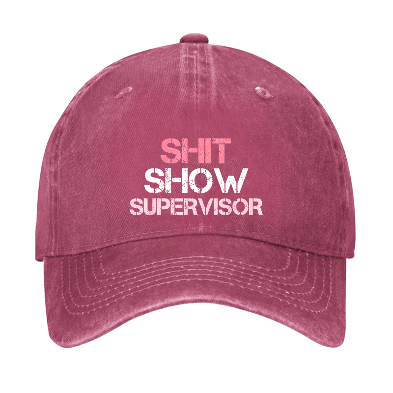 Shit Show Supervisor Funny Text Letters Adjustable Cap