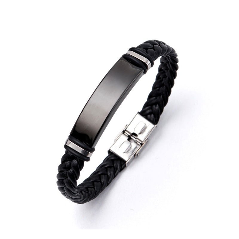 Maturelion Personalized mens bracelet leather