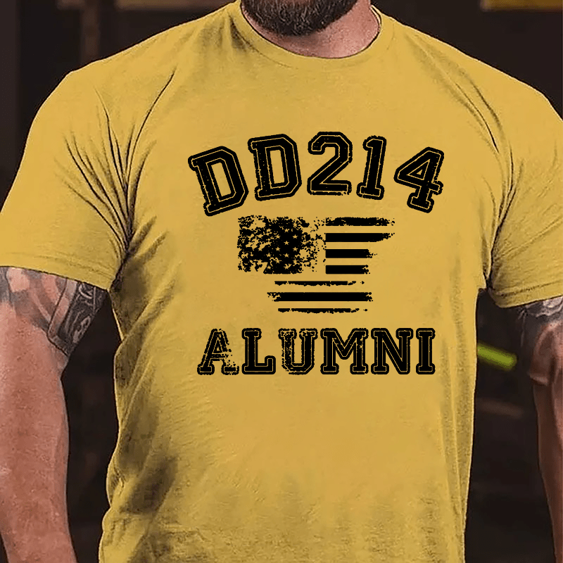 DD214 Alumni USA Flag Cotton T-shirt