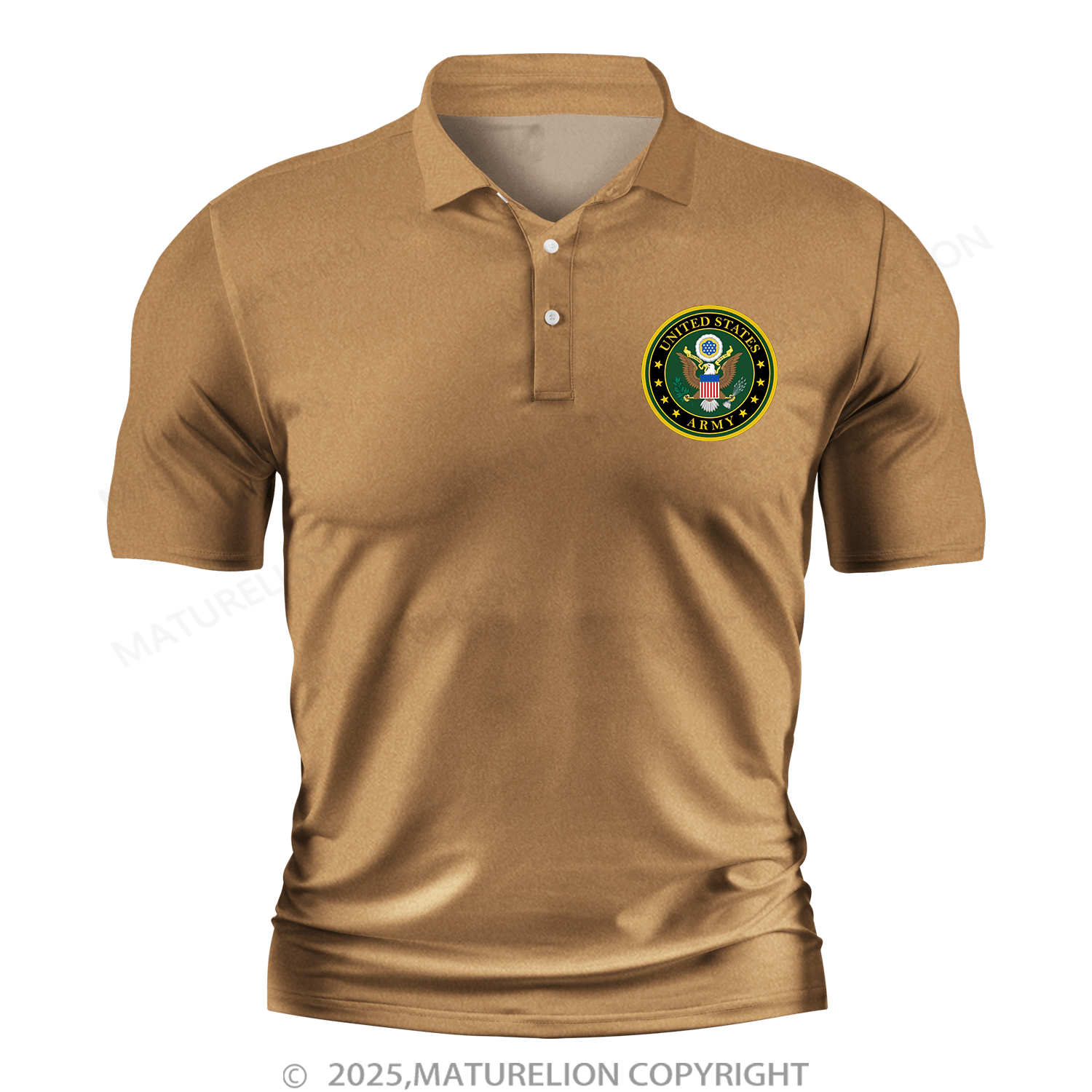 Maturelion Men's Polo Shirt U.S. Army V-Neck Polo Shirt