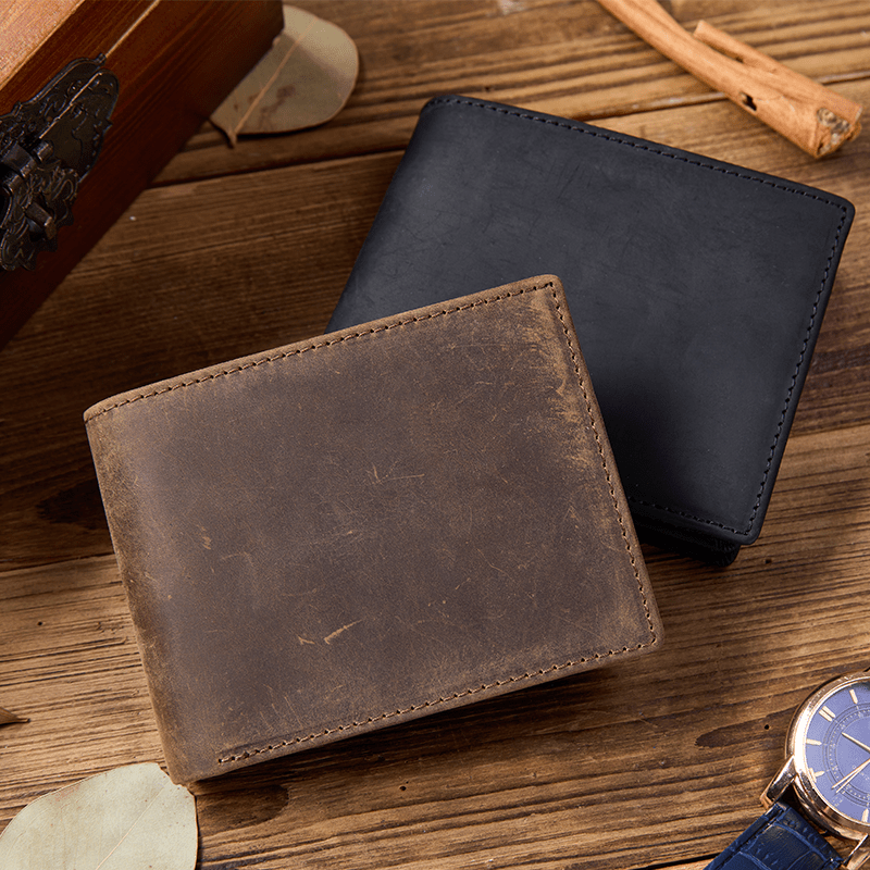 Maturelion Men's Vintage Leather Folding Wallet