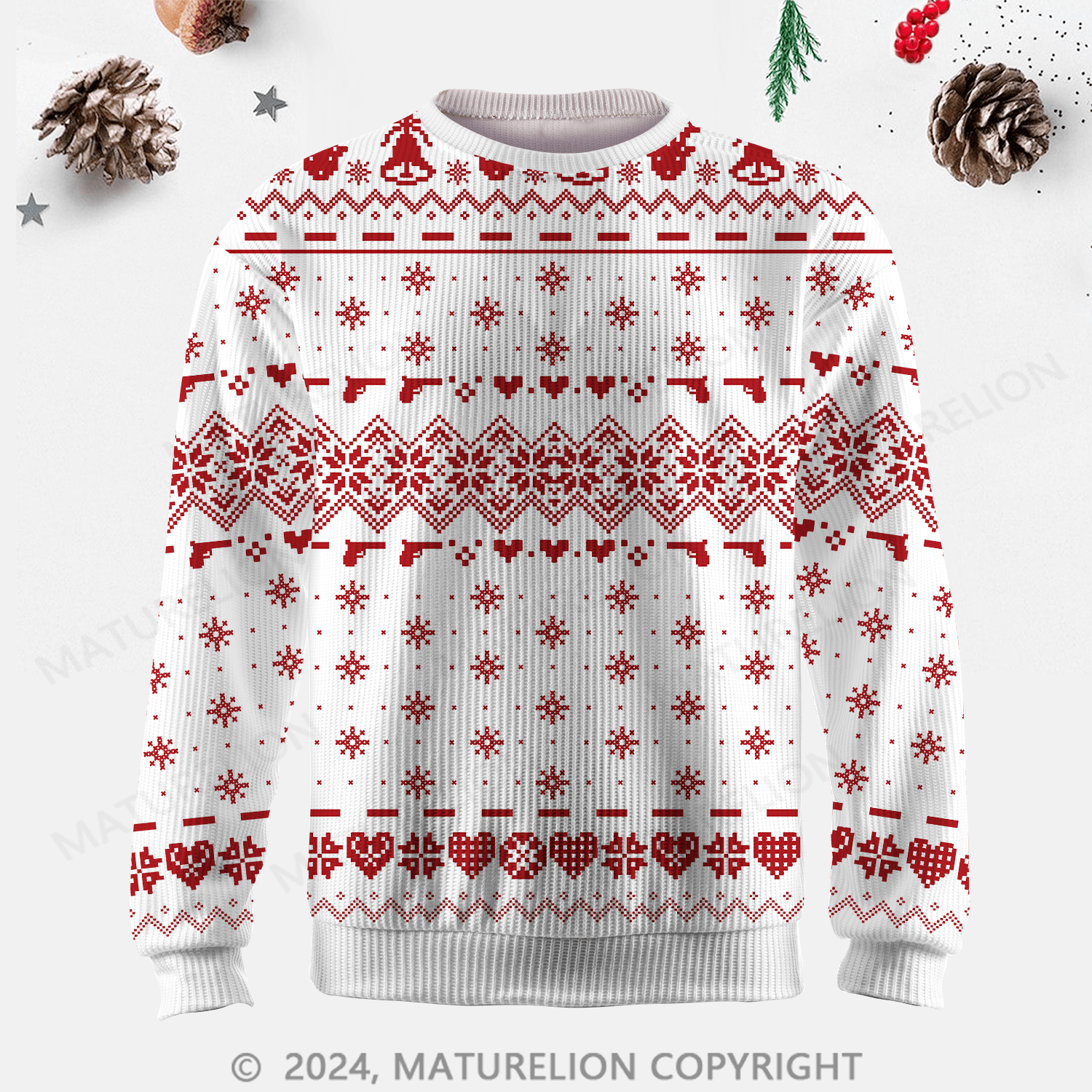 Maturelion Men's Sweater Stylish Geometric Fair Isle Sweater