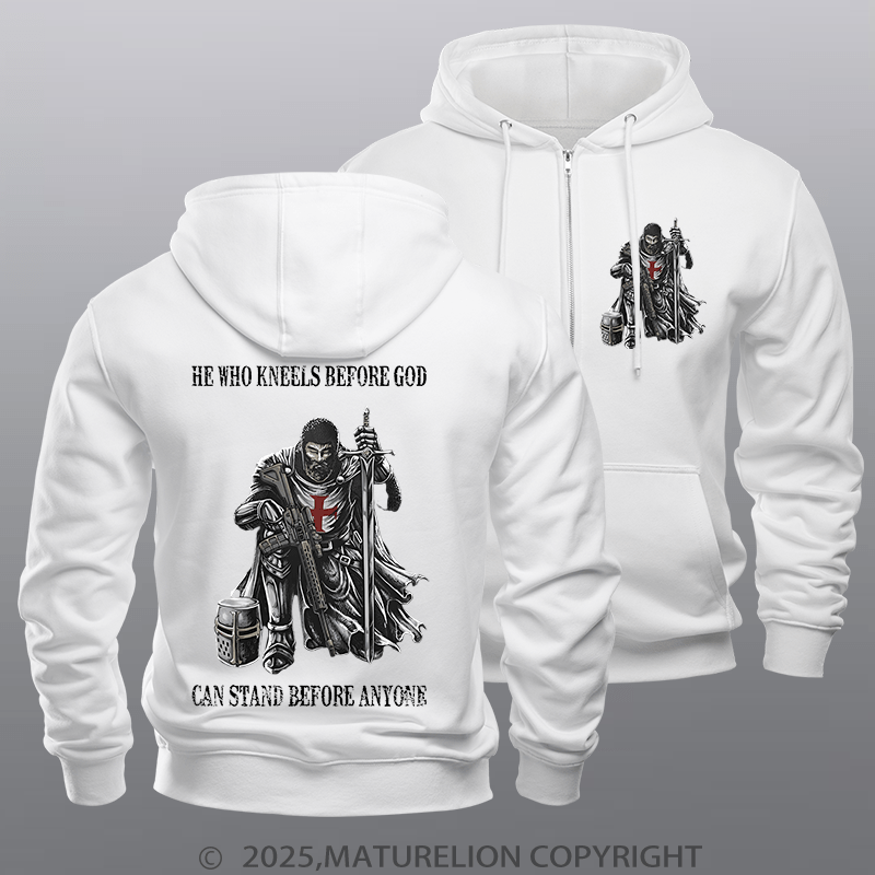 Maturelion Men's Hoodie He Who Kneels Before God Zipper Hoodie