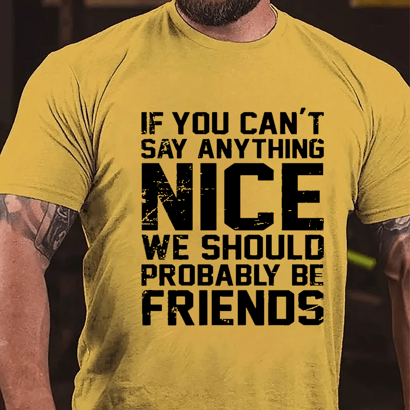 If You Can't Say Anything Nice We Should Probably Be Friends Cotton T-shirt