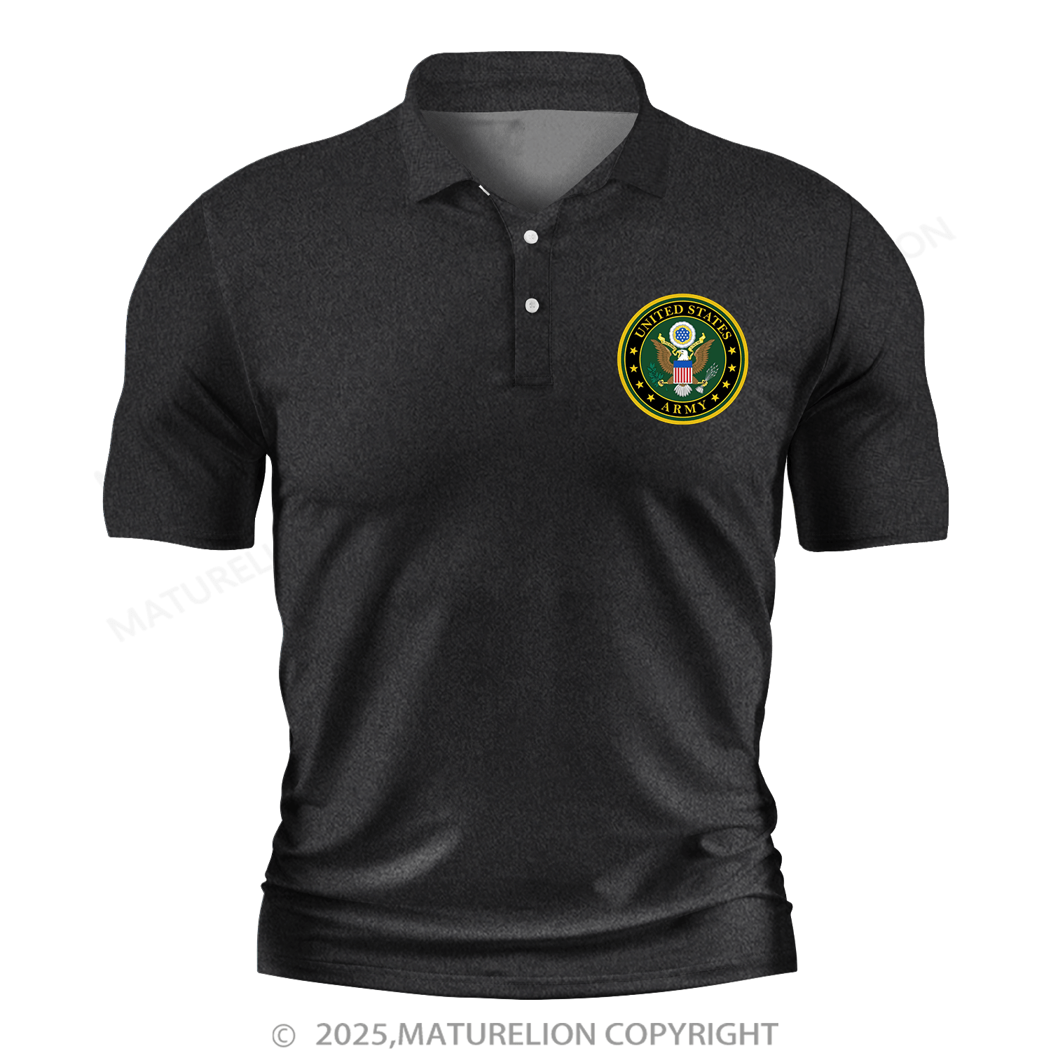 Maturelion Men's Polo Shirt U.S. Army V-Neck Polo Shirt