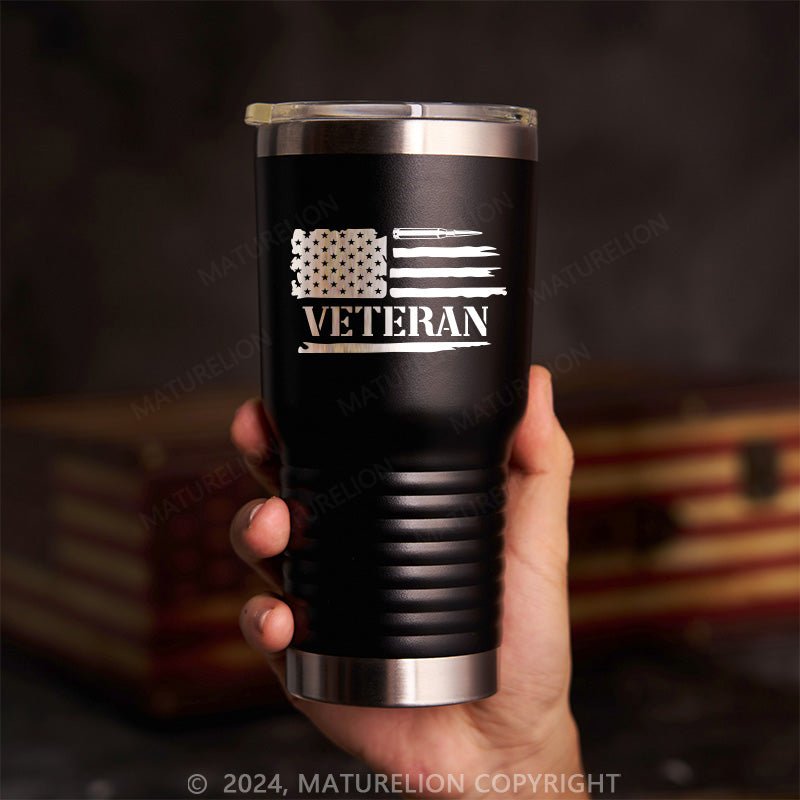 Maturelion Veteran Flag - Laser Etched Tumbler