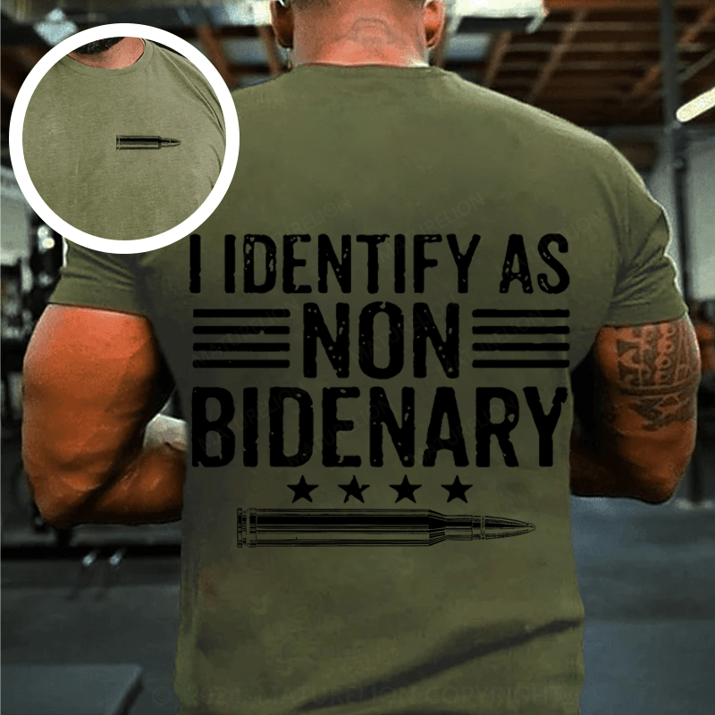 Maturelion Men's T-shirt I Identify As Non Bidenary Cotton T-shirt