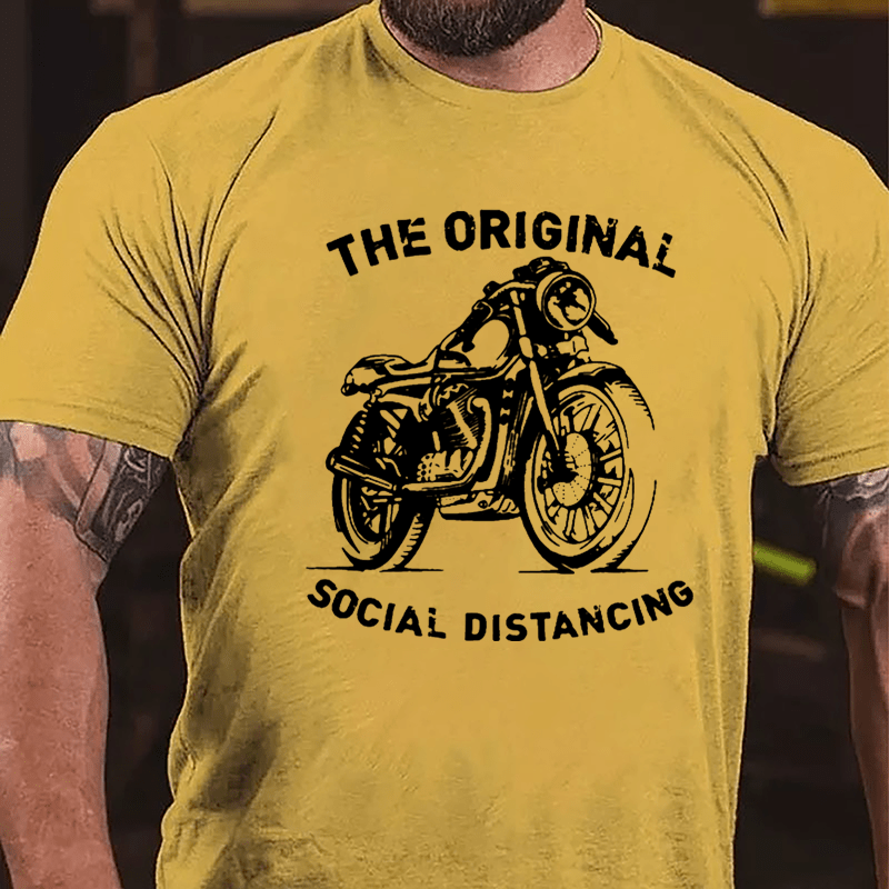 The Original Social Distancing Motorcycle Print Cotton T-shirt