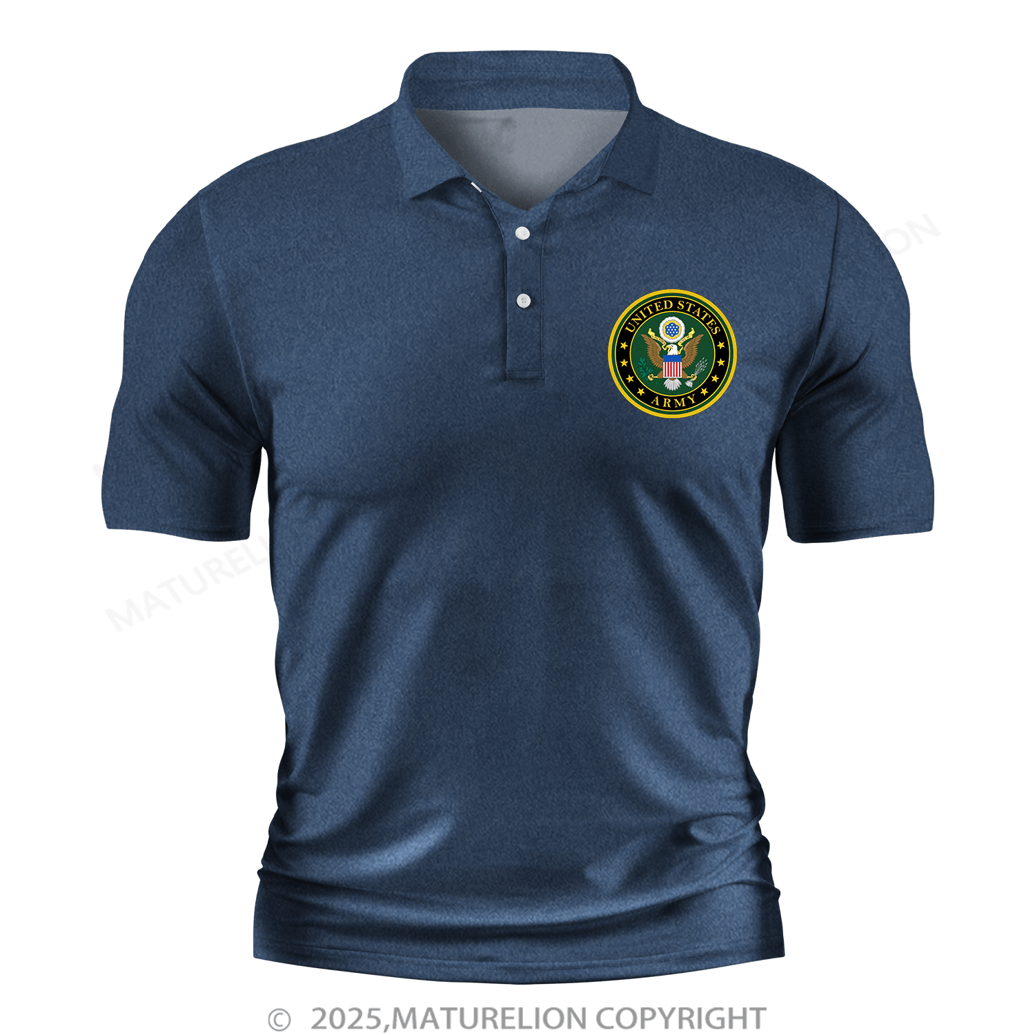 Maturelion Men's Polo Shirt U.S. Army V-Neck Polo Shirt