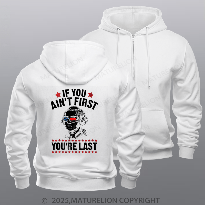 Maturelion  Men's Hoodie Funny 4th of July Hoodie  Zipper Hoodie