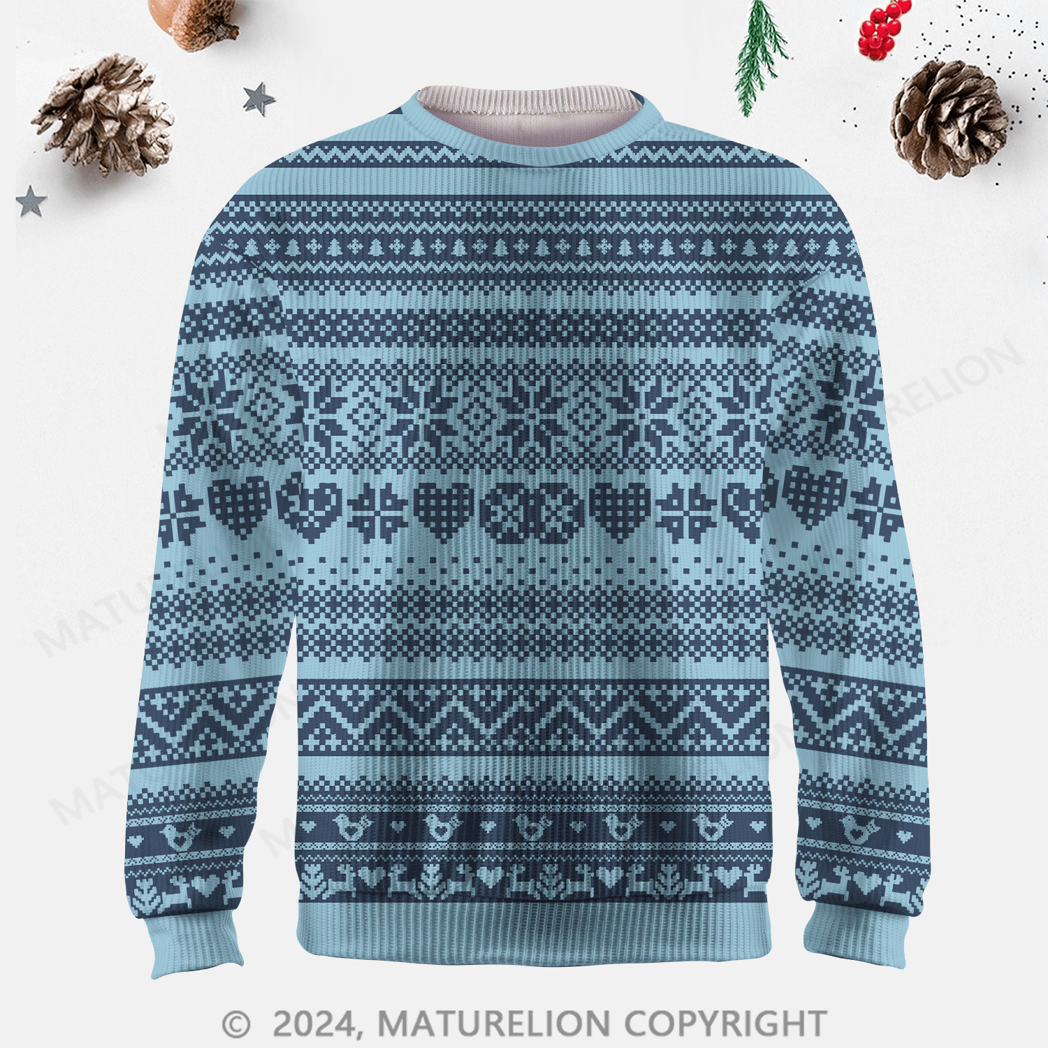 Maturelion Men's Sweater Elegant Winter Fair Isle Sweater