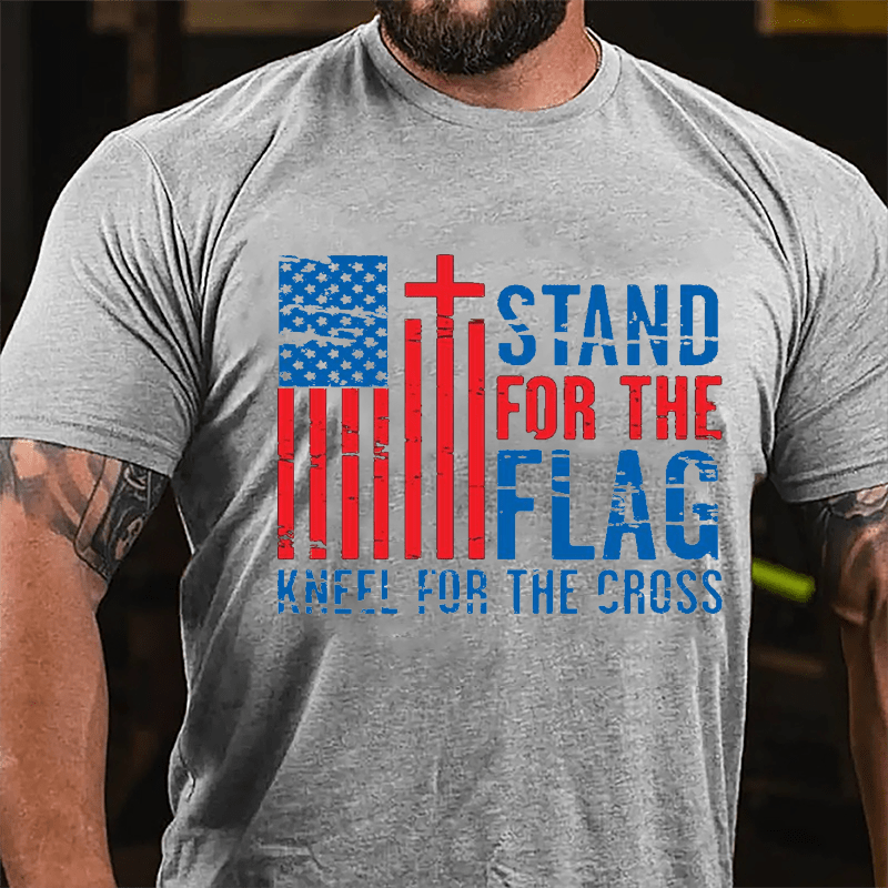 Stand For The Flag Kneel For The Cross Cotton T-shirt