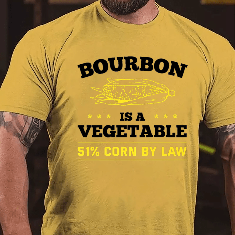 Bourbon Is A Vegetable 51% Corn By Law Men's Cotton T-shirt