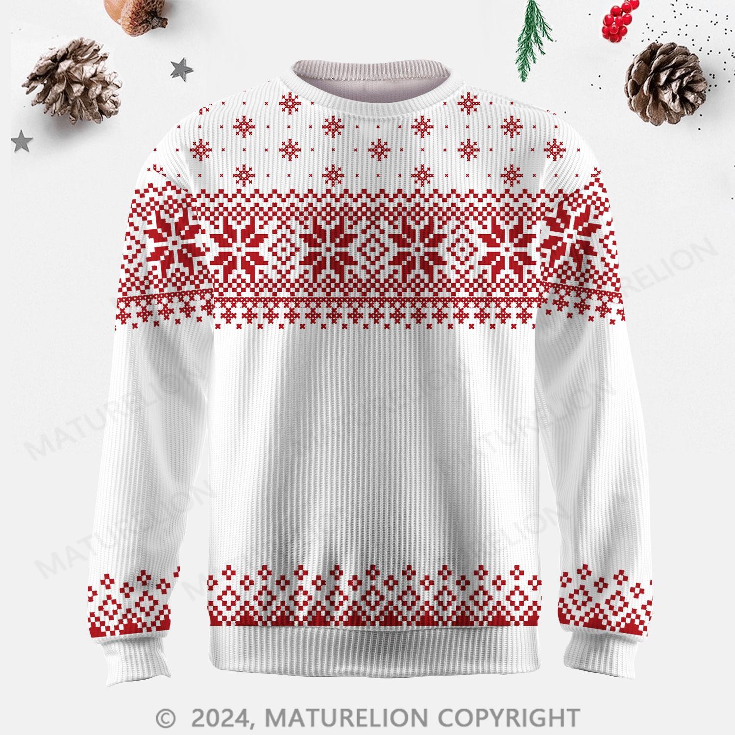 Maturelion Men's Sweater Timeless Design Fair Isle Sweater