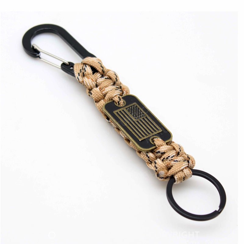 Maturelion Camouflage Heavy Duty Paracord Lanyards Keychains with USA Flag