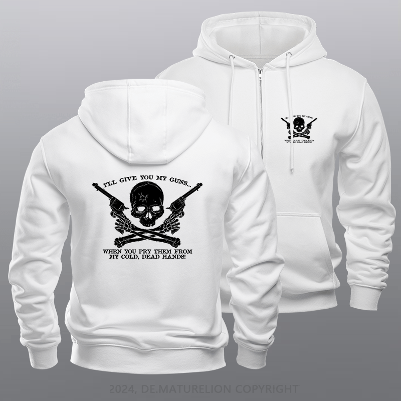 Maturelion Men's Hoodie COLD DEAD HANDS Zipper Hoodie