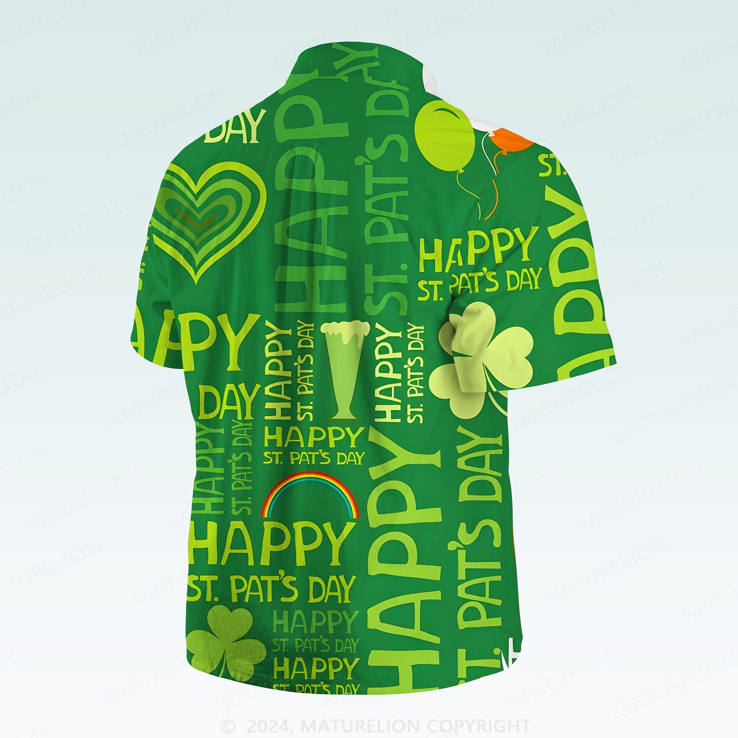 MaturelionSt. Patrick's Hawaiian Shirt Tropical St. Paddy’s Print Hawaiian Shirt