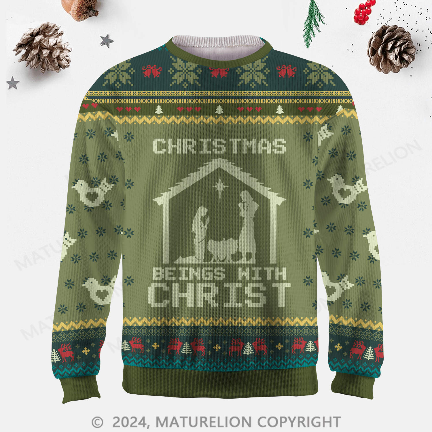 Maturelion  Christmas Beings With Christ Ugly Sweater