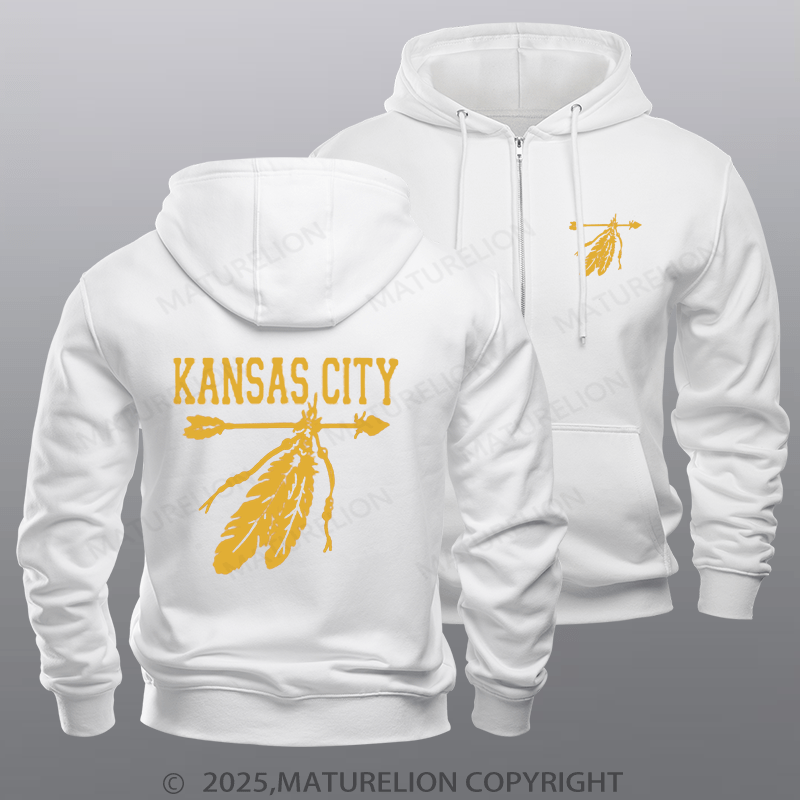 Maturelion Super Bowl Hoodie Vintage KC Missouri Retro Classic Zipper Hoodie