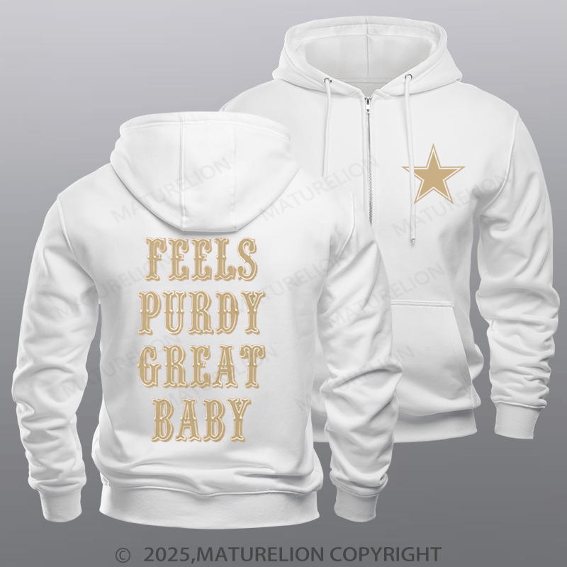 Maturelion Super Bowl Hoodie Feels Purdy Great Baby Essential Zipper Hoodie