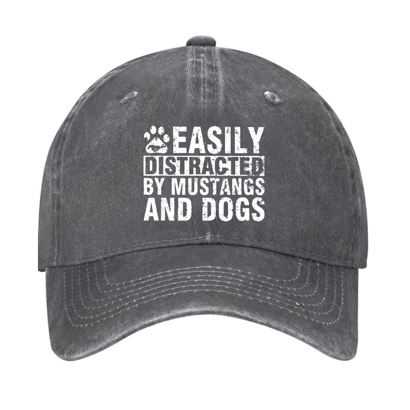 Easily Distracted By Mustangs And Dogs Cap