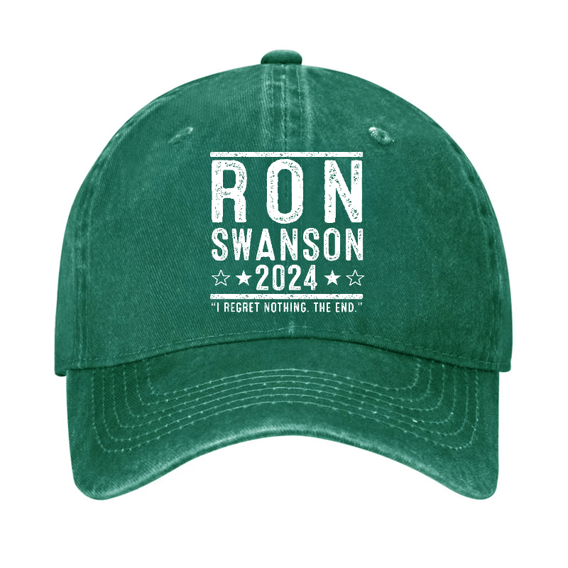 Ron Swanson 2024 I Regret Nothing The End Funny Sarcastic Cap