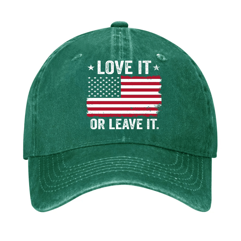 Men'S Love It Or Leave It USA Flag Cap