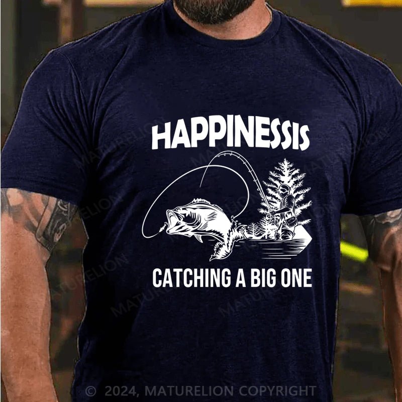 Maturelion Fishing Funny Happy Angler Fishermens Mens Graphic T-Shirt