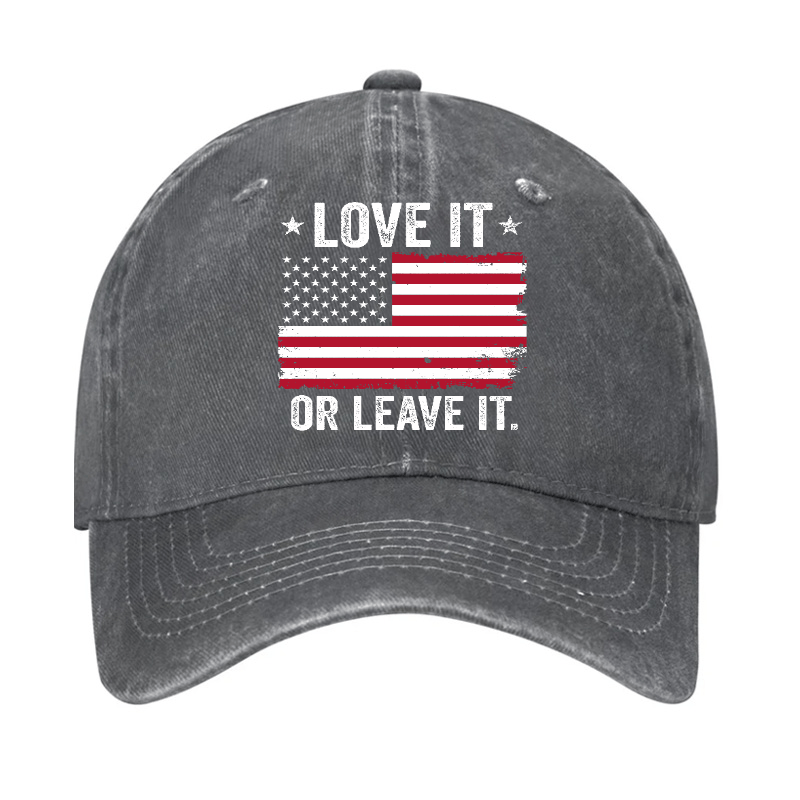 Men'S Love It Or Leave It USA Flag Cap