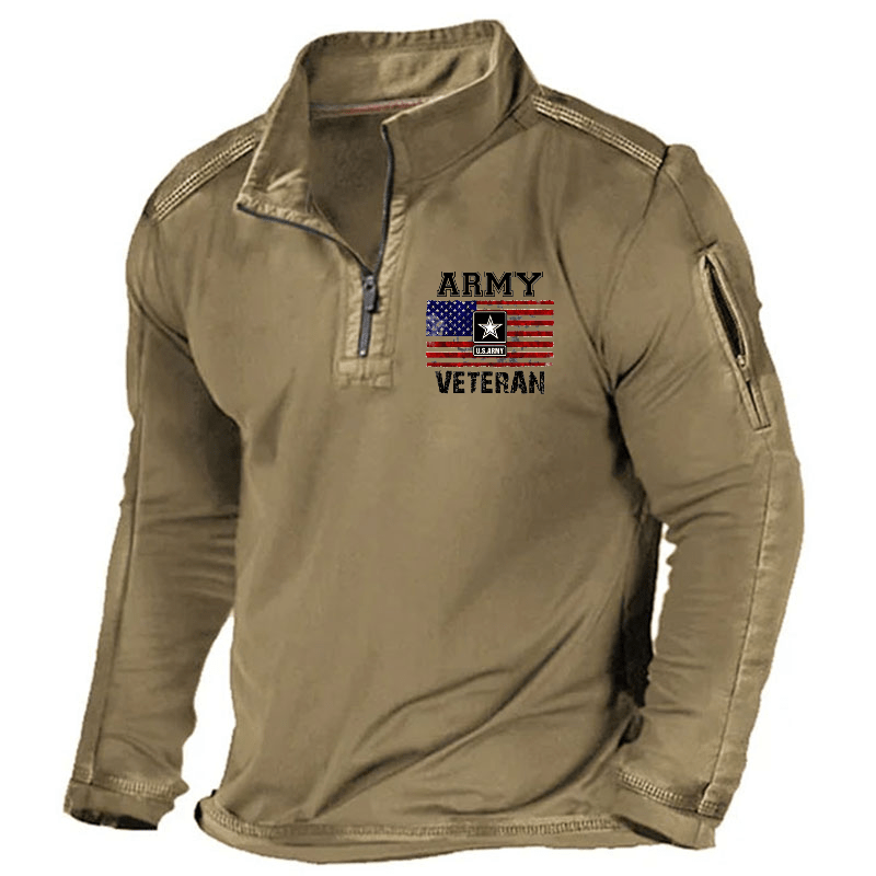 Maturelion Men's Henley Shirt Army U.S.Army Veteran Henley Shirt