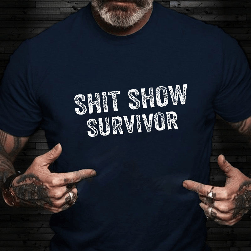 Sh*t Show Survivor Print Cotton T-shirt