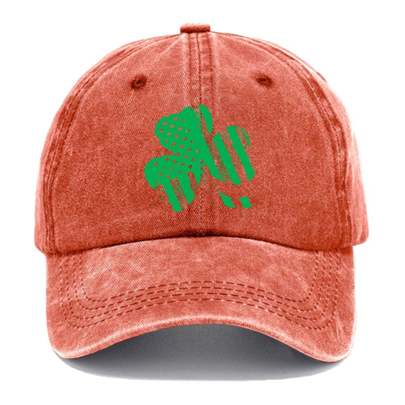 USA Flag Shamrock Print St. Patrick's Day Cap