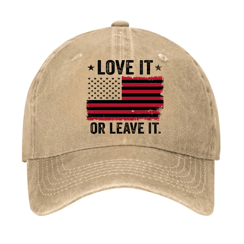 Men'S Love It Or Leave It USA Flag Cap