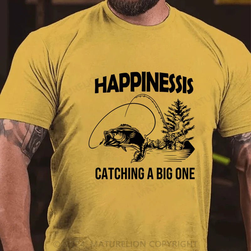 Maturelion Fishing Funny Happy Angler Fishermens Mens Graphic T-Shirt