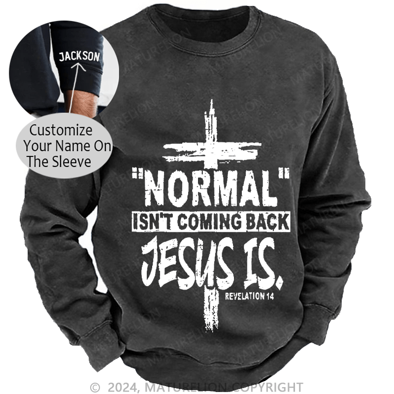 Maturelion Men's Sweatshirt Normal Isn't Coming Back Jesus Is Revelation 14 Christian Custom Sweatshirt