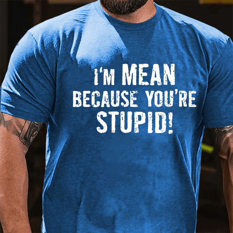 I'm Mean Because You're Stupid Cotton T-shirt