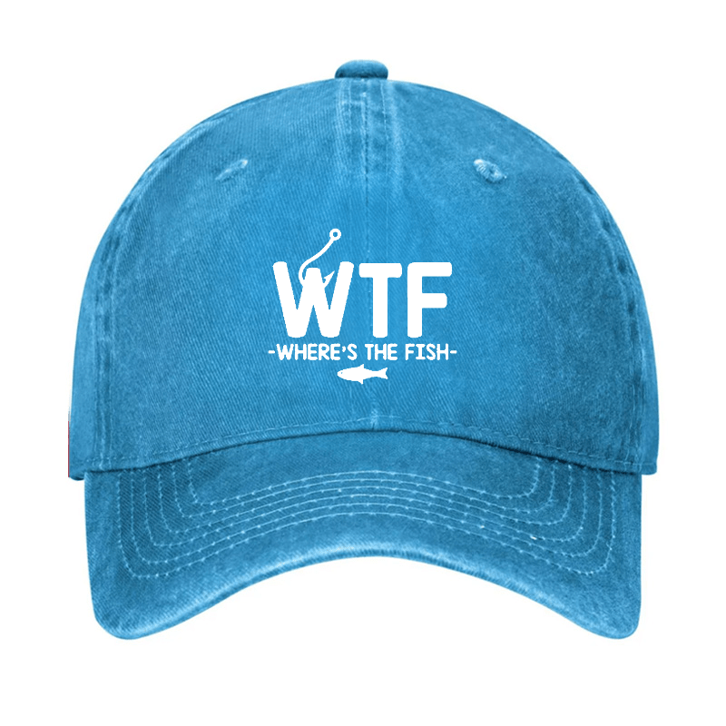 WTF - Where's The Fish Funny Print Cap