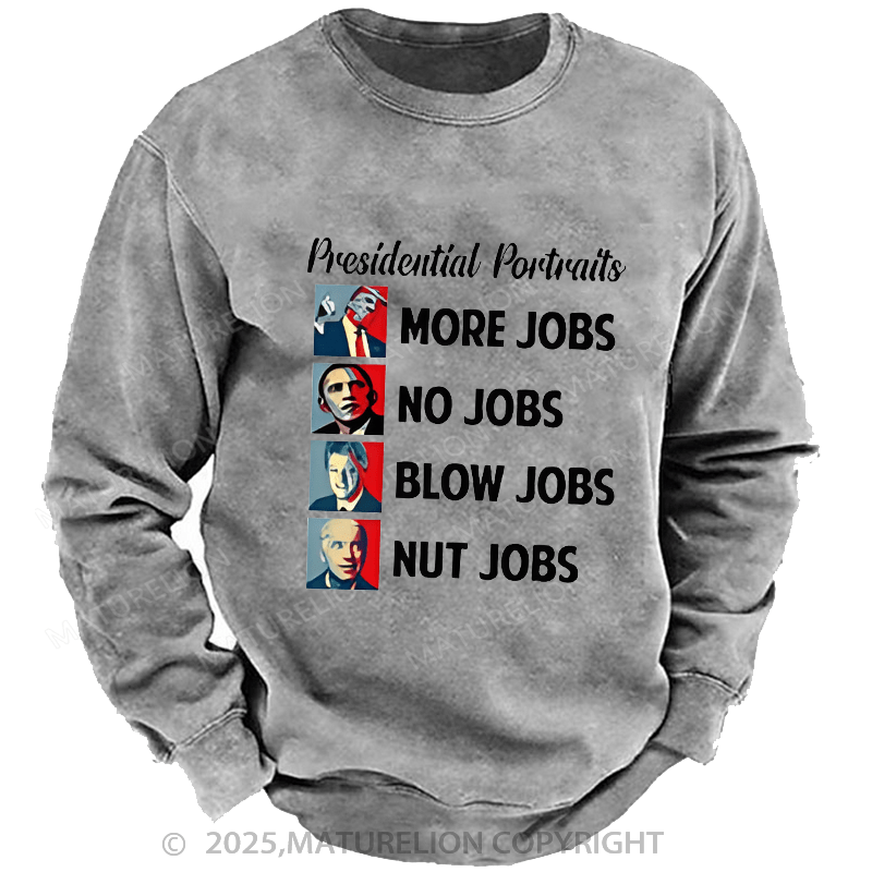 Maturelion Men's Sweatshirts Funny Political Sweatshirts Washed Sweatshirts