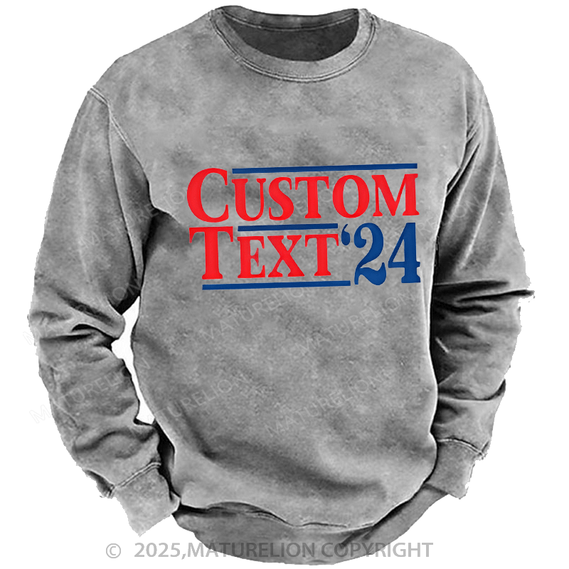 Maturelion Men's Sweatshirts Election Sweatshirts Washed Sweatshirts