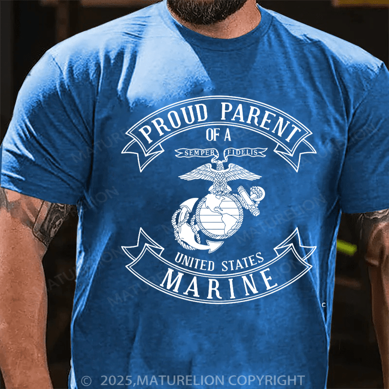 Maturelion Men's T-shirt USMC Proud Mom & Dad T-shirt