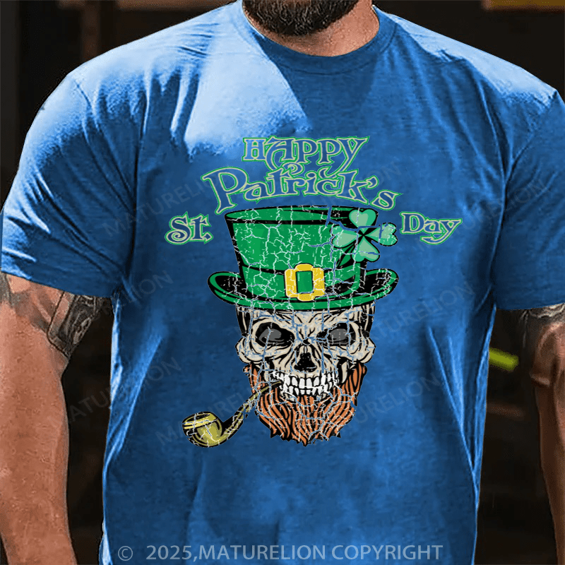 Maturelion St Patrick's T-shirt Awesome Happy St Patrick's Day Shirt With A Vintage Skull T-Shirt