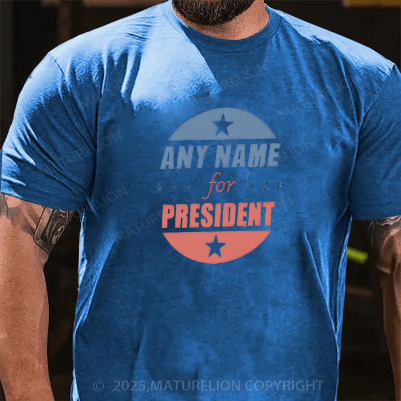 Maturelion Men¡®s T-shirt Personalized Name President T-Shirt  Cotton T-shirt