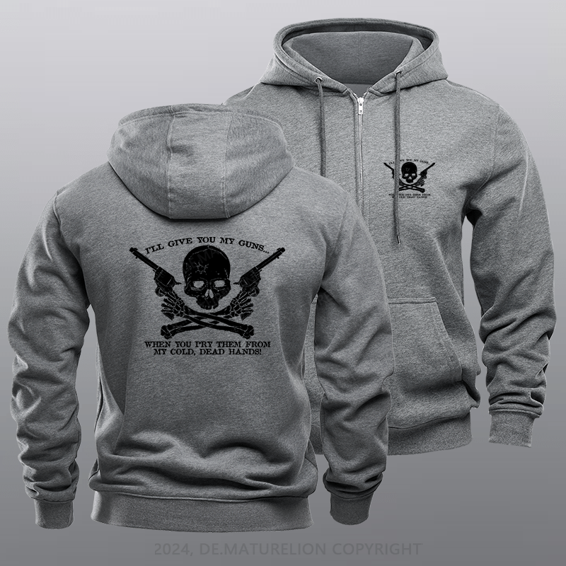 Maturelion Men's Hoodie COLD DEAD HANDS Zipper Hoodie