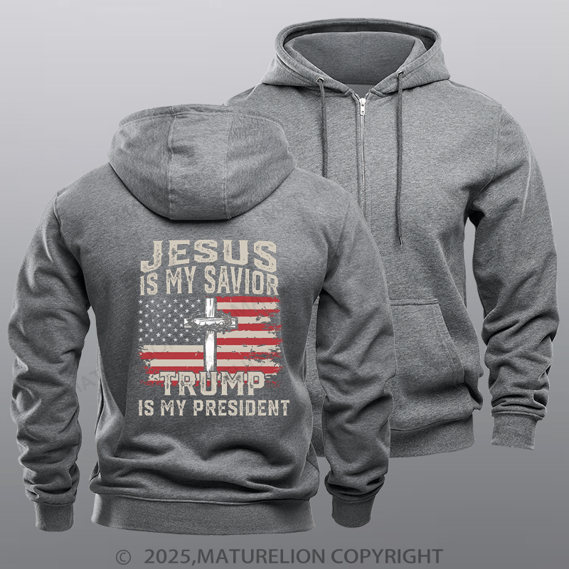 Maturelion  Men's Hoodie  Trump 2024 Hoodie  Zipper Hoodie