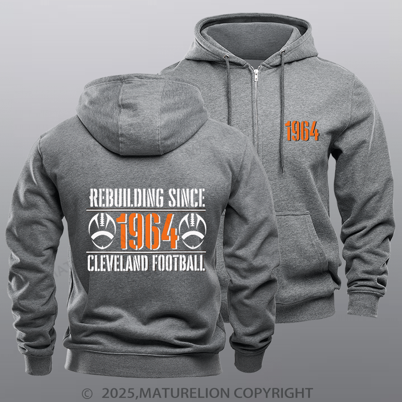 Maturelion Super Bowl Hoodie Funny Cleveland Football Zipper Hoodie