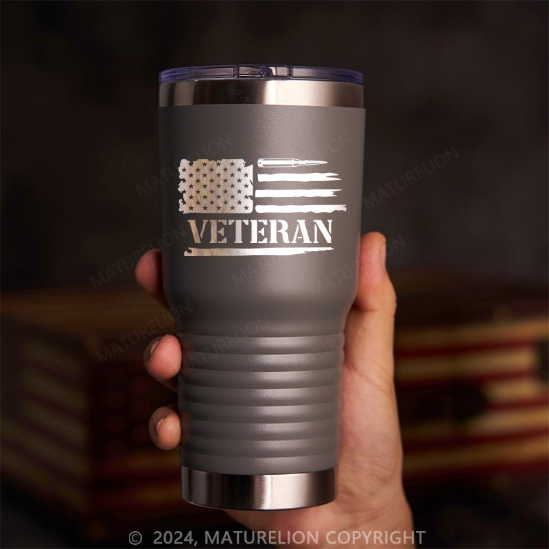 Maturelion Veteran Flag - Laser Etched Tumbler