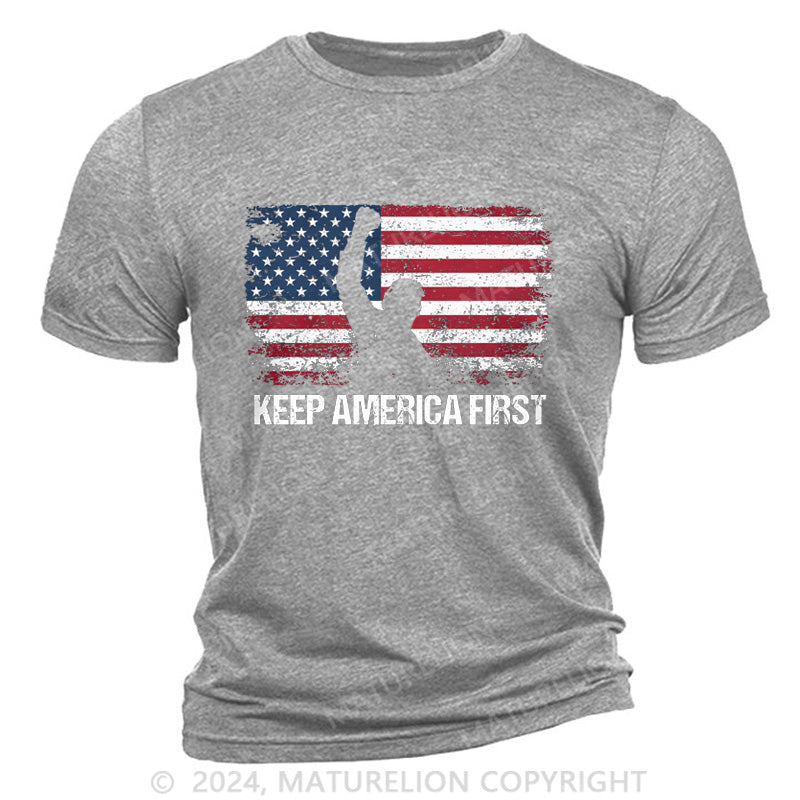 Maturelion Keep America First Cotton T-Shirt