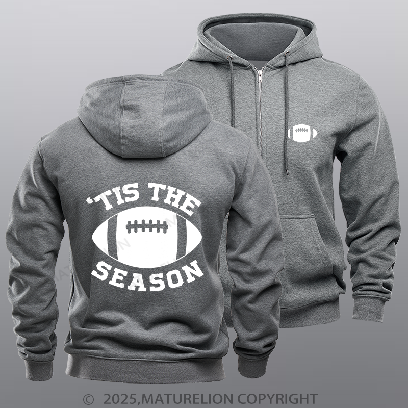 Maturelion Super Bowl Hoodie Tis The Season Zipper Hoodie